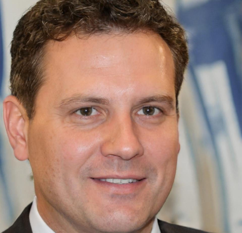 Portrait de Thierry Marchant, entrepreneur satisfait